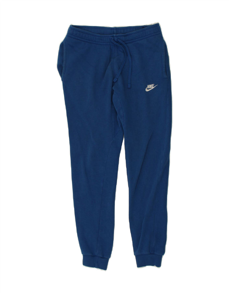 NIKE Mens Tracksuit Trousers Joggers Small Blue Cotton | Vintage Nike | Thrift | Second-Hand Nike | Used Clothing | Messina Hembry 