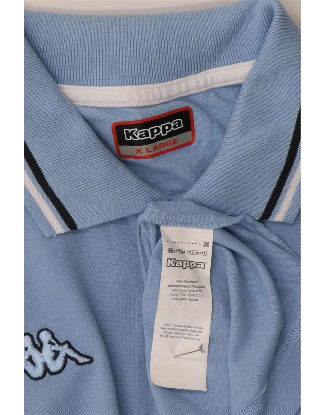 Kappa Mens Polo Shirt XL Blue Cotton