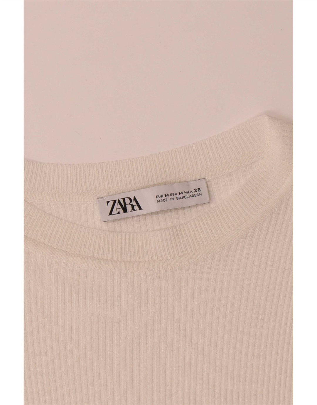 Zara Womens Top Long Sleeve UK 12 Medium White