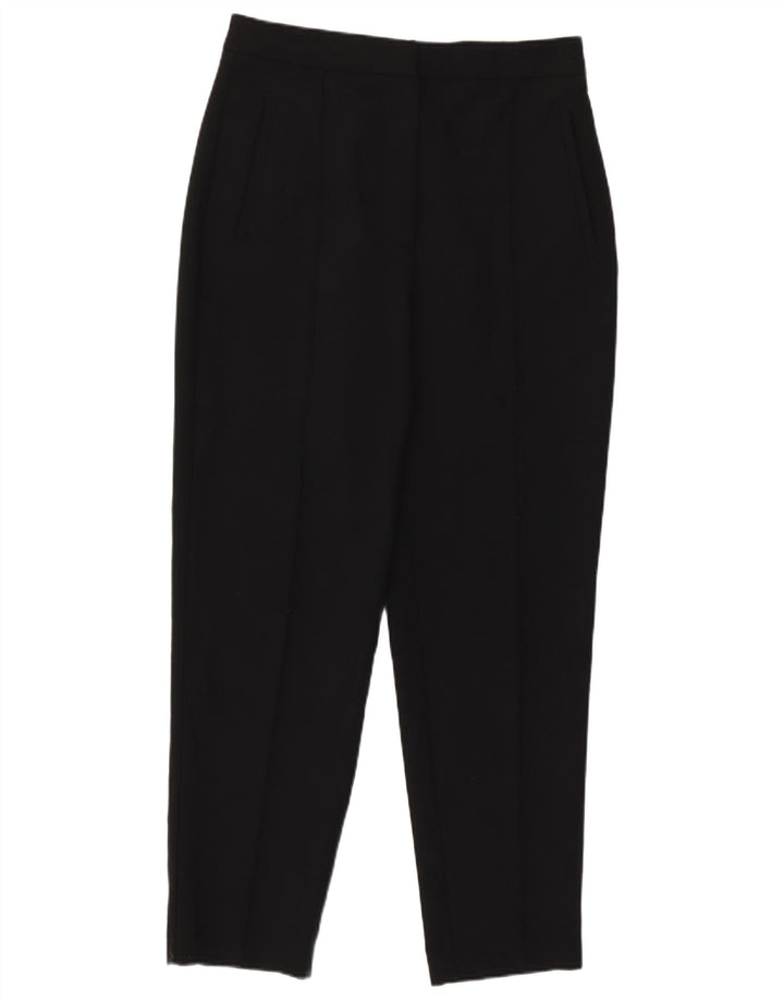 Zara Womens Tapered Cropped Trousers Medium W28 L23 Black Polyester