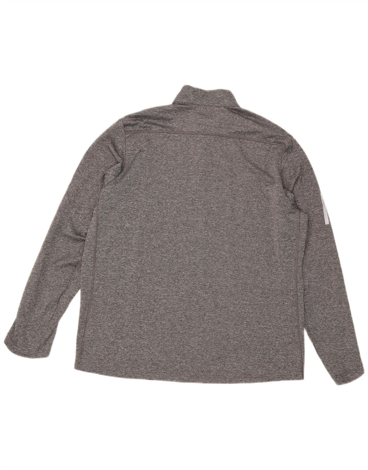 Adidas Mens Aeroready Zip Neck Pullover Tracksuit Top XL Grey Flecked