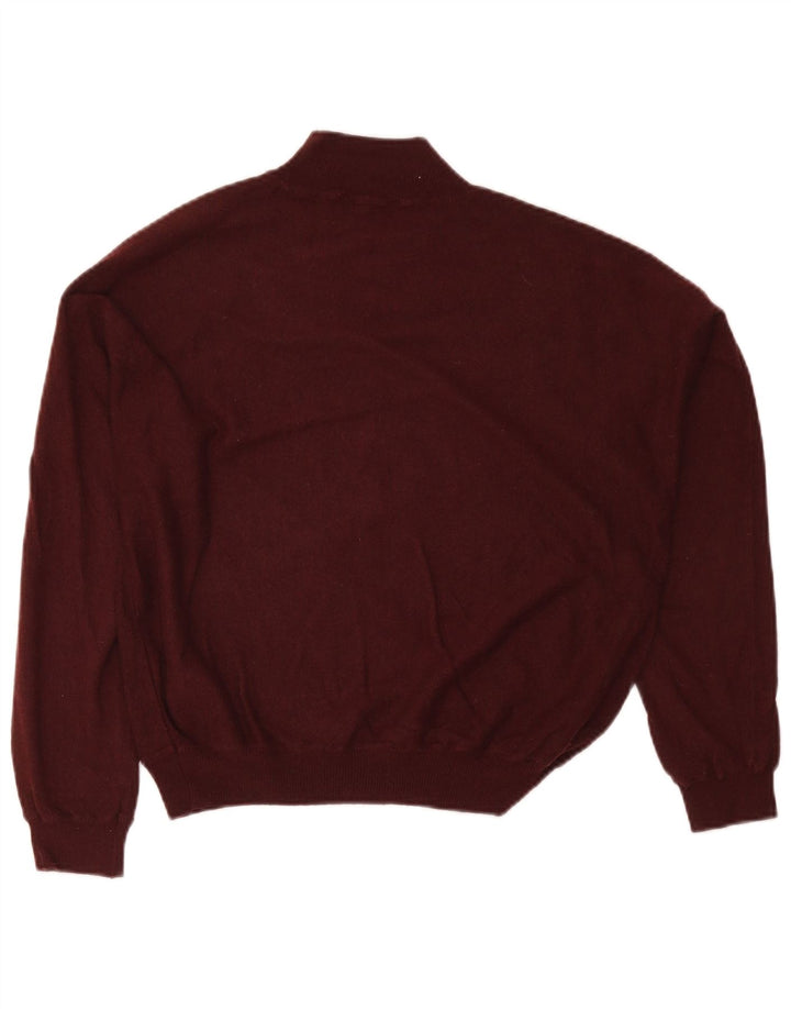 Zara Womens Oversized Turtle Neck Jumper Sweater UK 14 Medium Burgundy