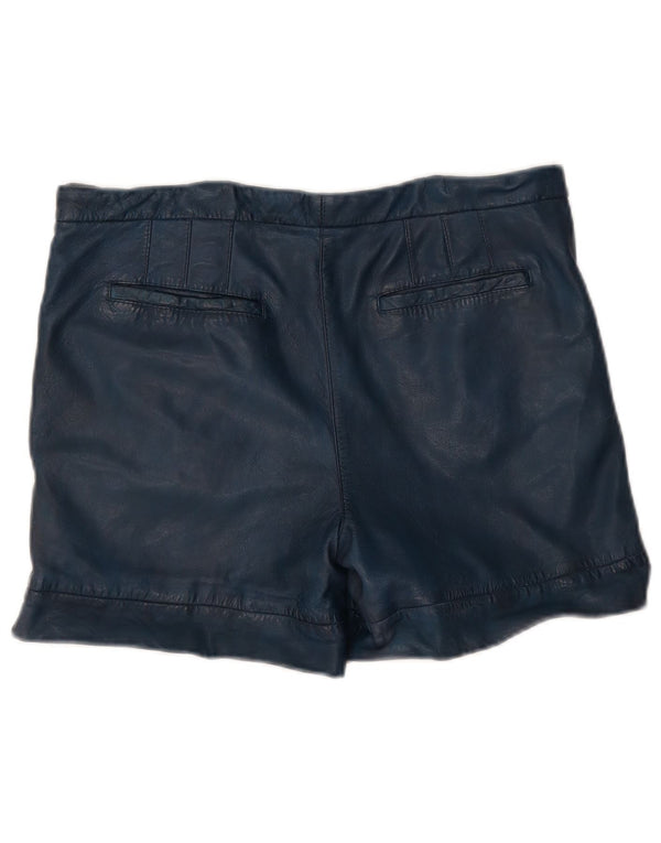 Trussardi Womens Leather Shorts W30 Medium Navy Blue