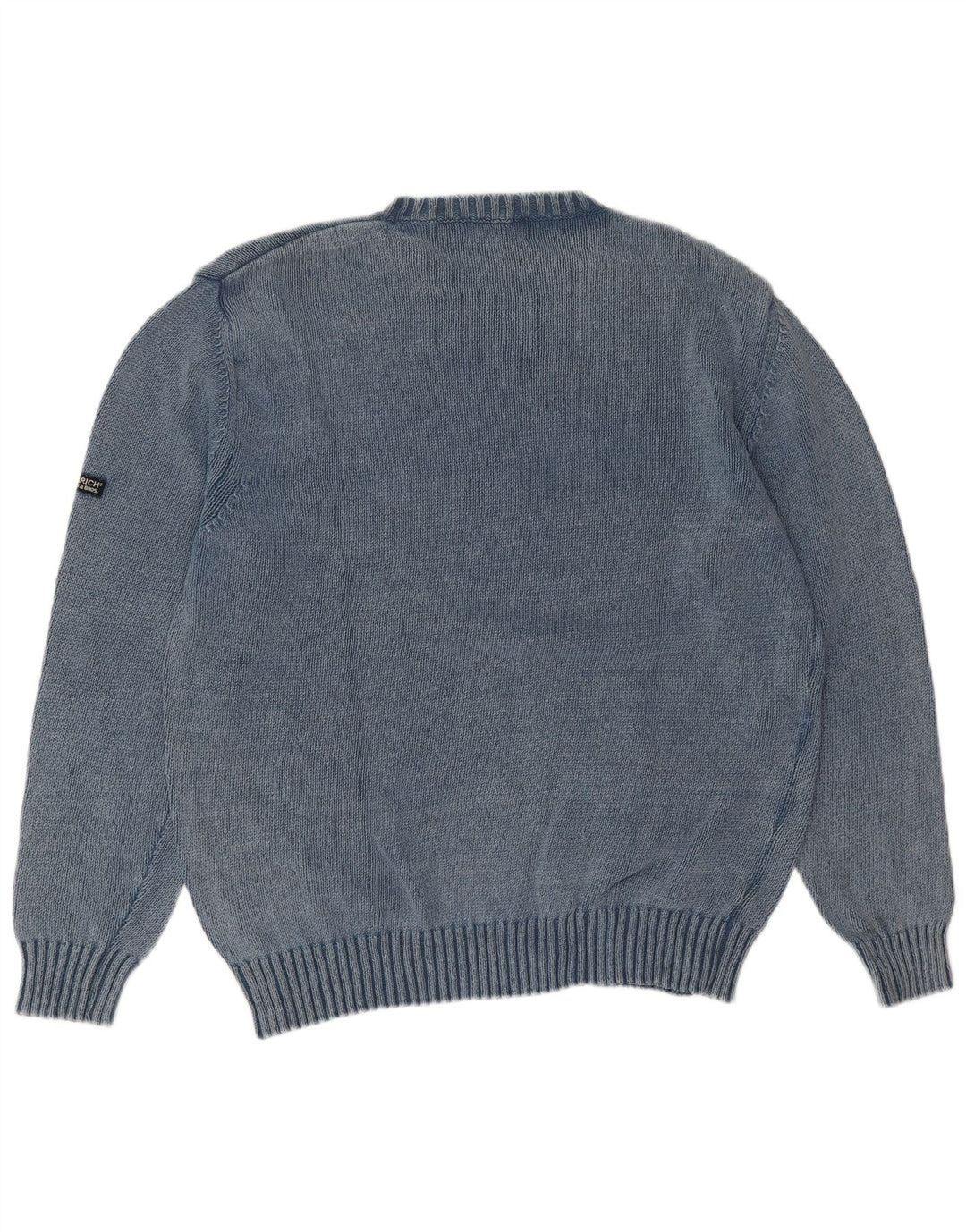 Woolrich Mens Graphic Crew Neck Jumper Sweater XL Blue Cotton