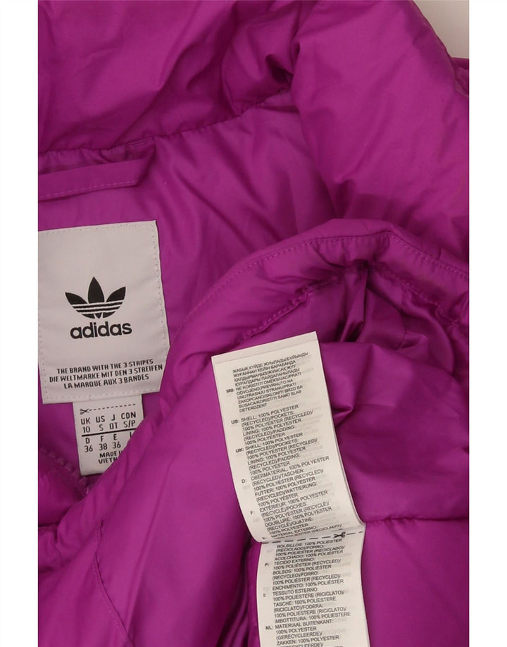 Adidas Womens Oversized Padded Jacket UK 10 Small Purple Polyester