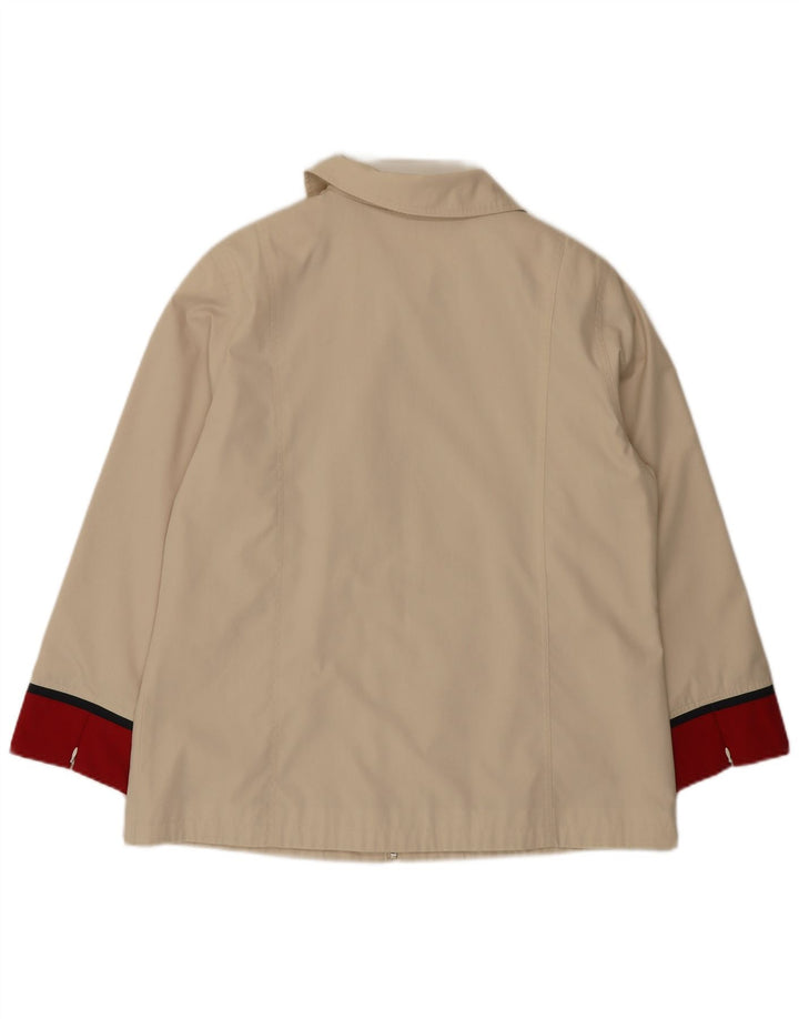 Vintage Womens Jacket UK 18 XL Beige Colourblock Polyester