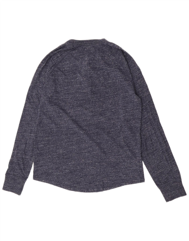 Gap Mens Top Long Sleeve Medium Navy Blue Flecked Cotton