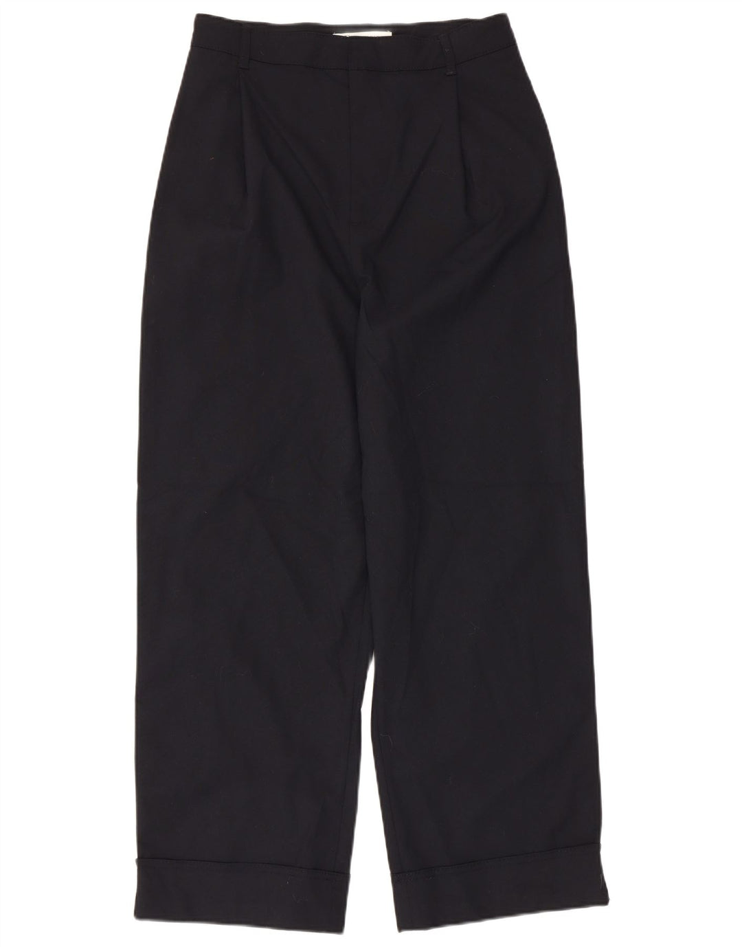 ZARA Womens High Waist Pegged Chino Trousers Small W26 L27 Navy Blue