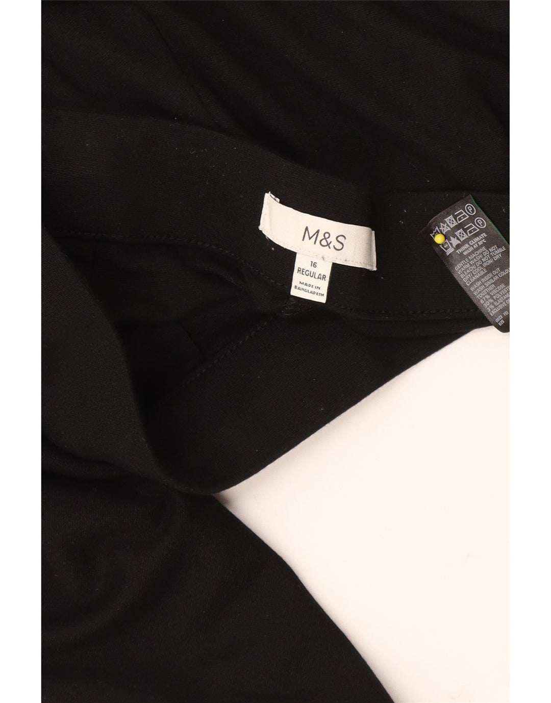 Marks & Spencer Womens Regular Casual Trousers UK 16 Large W34 L29 Black
