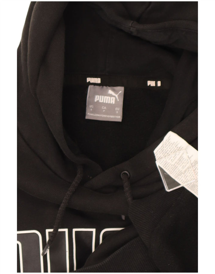 Puma Mens Graphic Hoodie Jumper Small Black Cotton