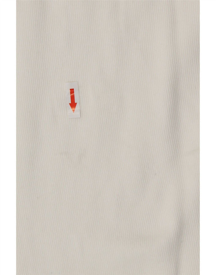 Zara Mens Top Long Sleeve Large White Cotton