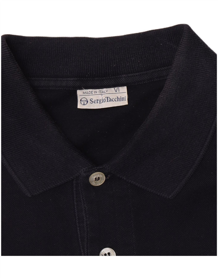 Sergio Tacchini Mens Polo Shirt Large Navy Blue Cotton