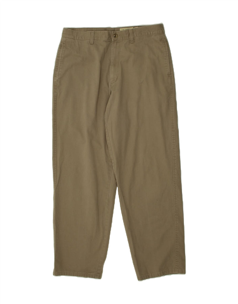 EDDIE BAUER Mens Relaxed Fit Chino Trousers W35 L30 Beige Cotton Vintage Eddie Bauer and Second-Hand Eddie Bauer from Messina Hembry 