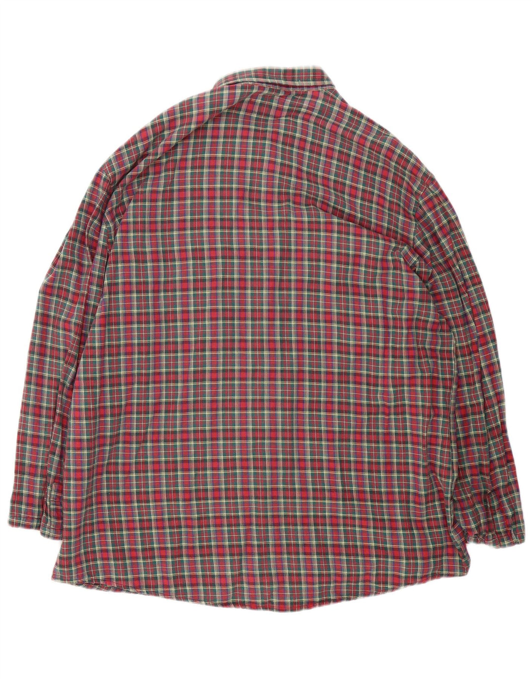 Vintage Mens Flannel Shirt XL Red Check
