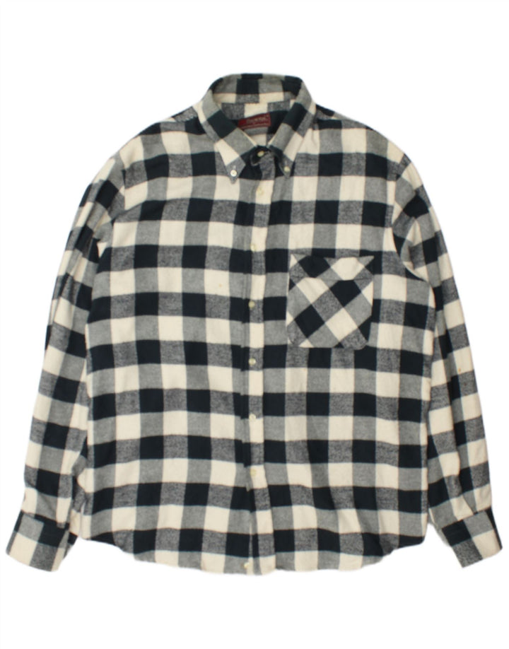 Balmoral Mens Flannel Shirt Size 45 18 2XL Green Gingham