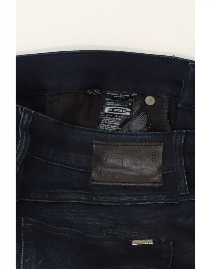 G-STAR Womens 3301 Slim Jeans W29 L26 Navy Blue Cotton Vintage G-Star and Second-Hand G-Star from Messina Hembry 