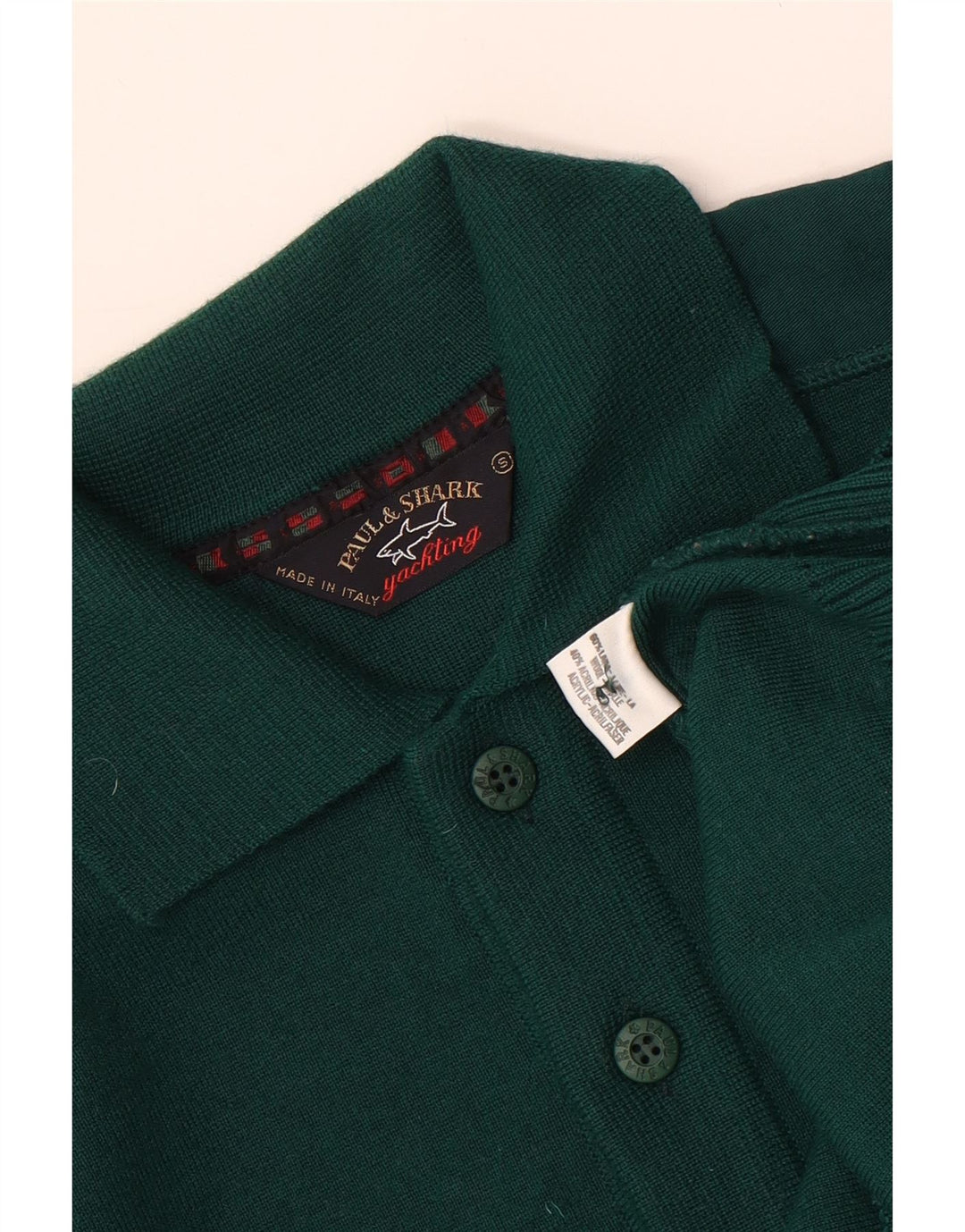 PAUL & SHARK Mens Polo Neck Jumper Sweater Small Green Wool