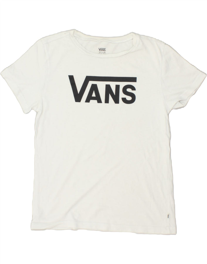 VANS Womens Graphic T-Shirt Top UK 14 Medium White | Vintage Vans | Thrift | Second-Hand Vans | Used Clothing | Messina Hembry 