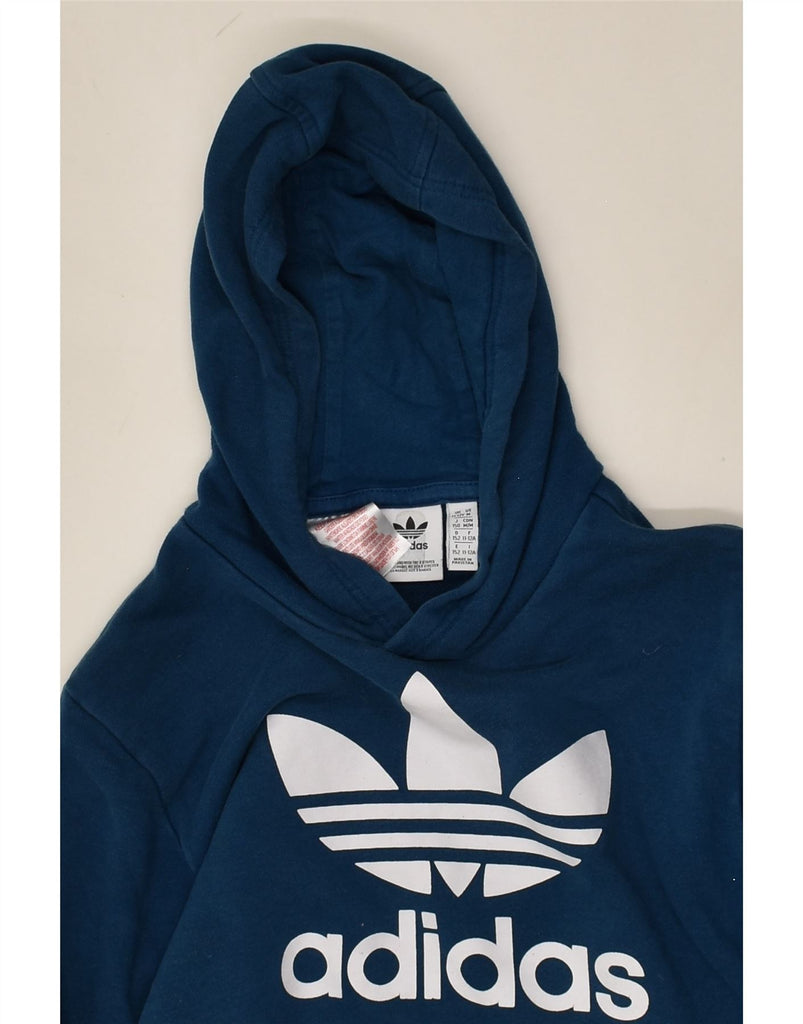 ADIDAS Boys Graphic Hoodie Jumper 11-12 Years Blue Cotton | Vintage Adidas | Thrift | Second-Hand Adidas | Used Clothing | Messina Hembry 