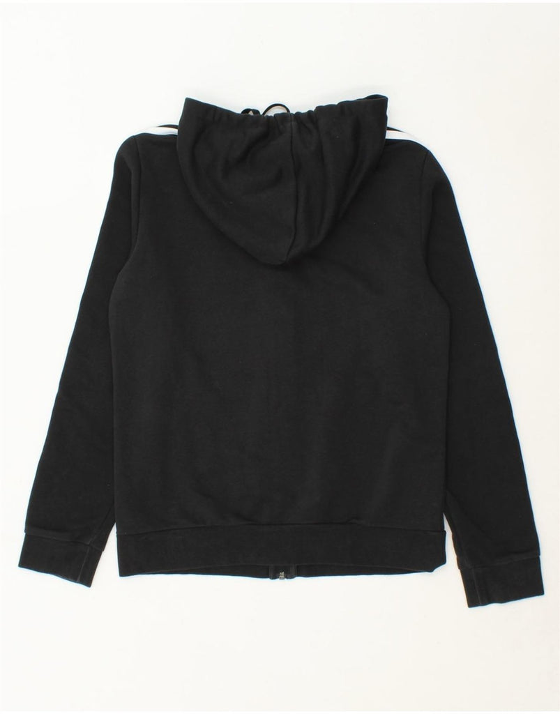 ADIDAS Womens Zip Hoodie Sweater UK 12/14 Medium Black Cotton Vintage Adidas and Second-Hand Adidas from Messina Hembry 