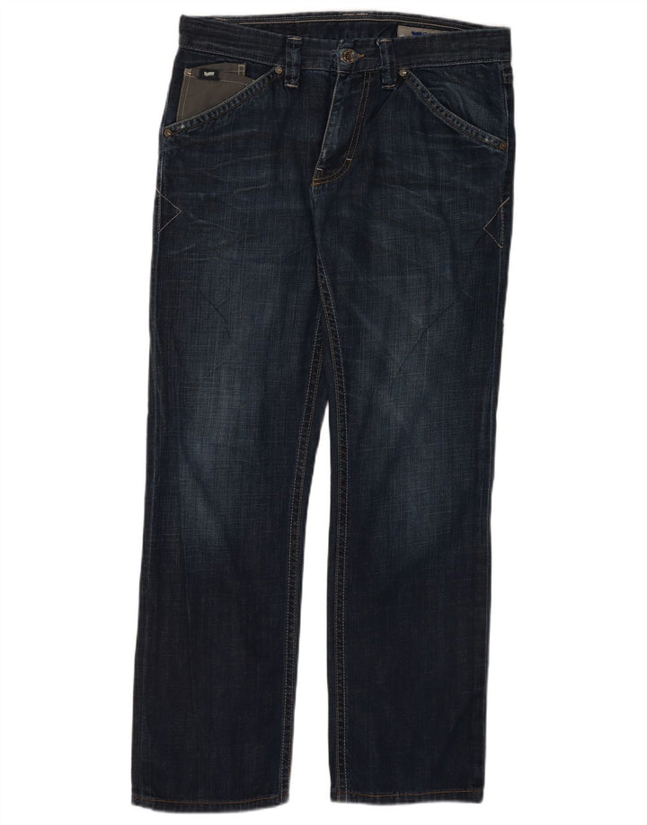 Gas Mens Straight Jeans W34 L32 Navy Blue Cotton