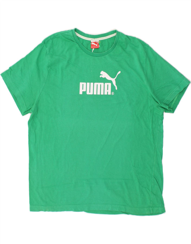 PUMA Mens Graphic T-Shirt Top 2XL Green Cotton Vintage Puma and Second-Hand Puma from Messina Hembry 