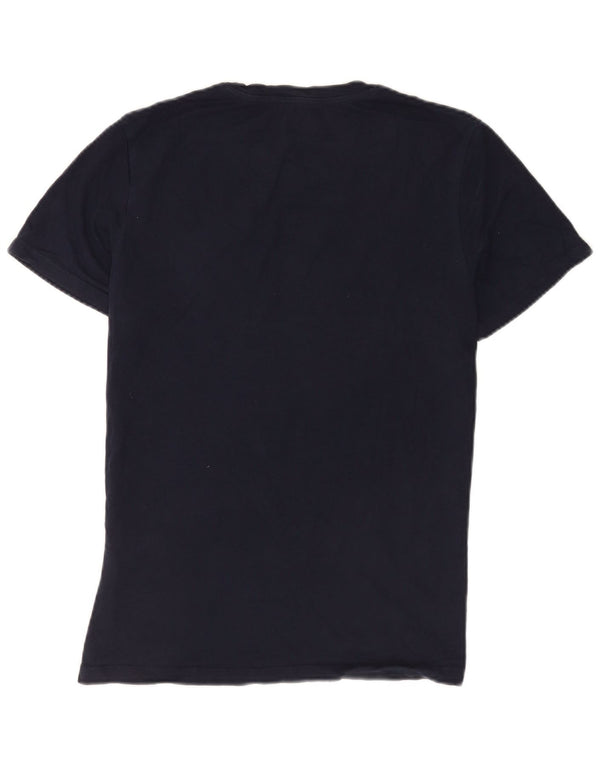 Jack & Jones Mens Graphic T-Shirt Top Medium Navy Blue Cotton