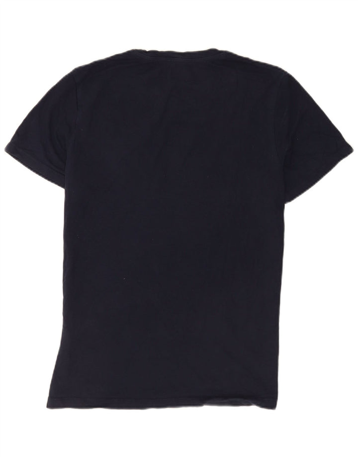 Jack & Jones Mens Graphic T-Shirt Top Medium Navy Blue Cotton