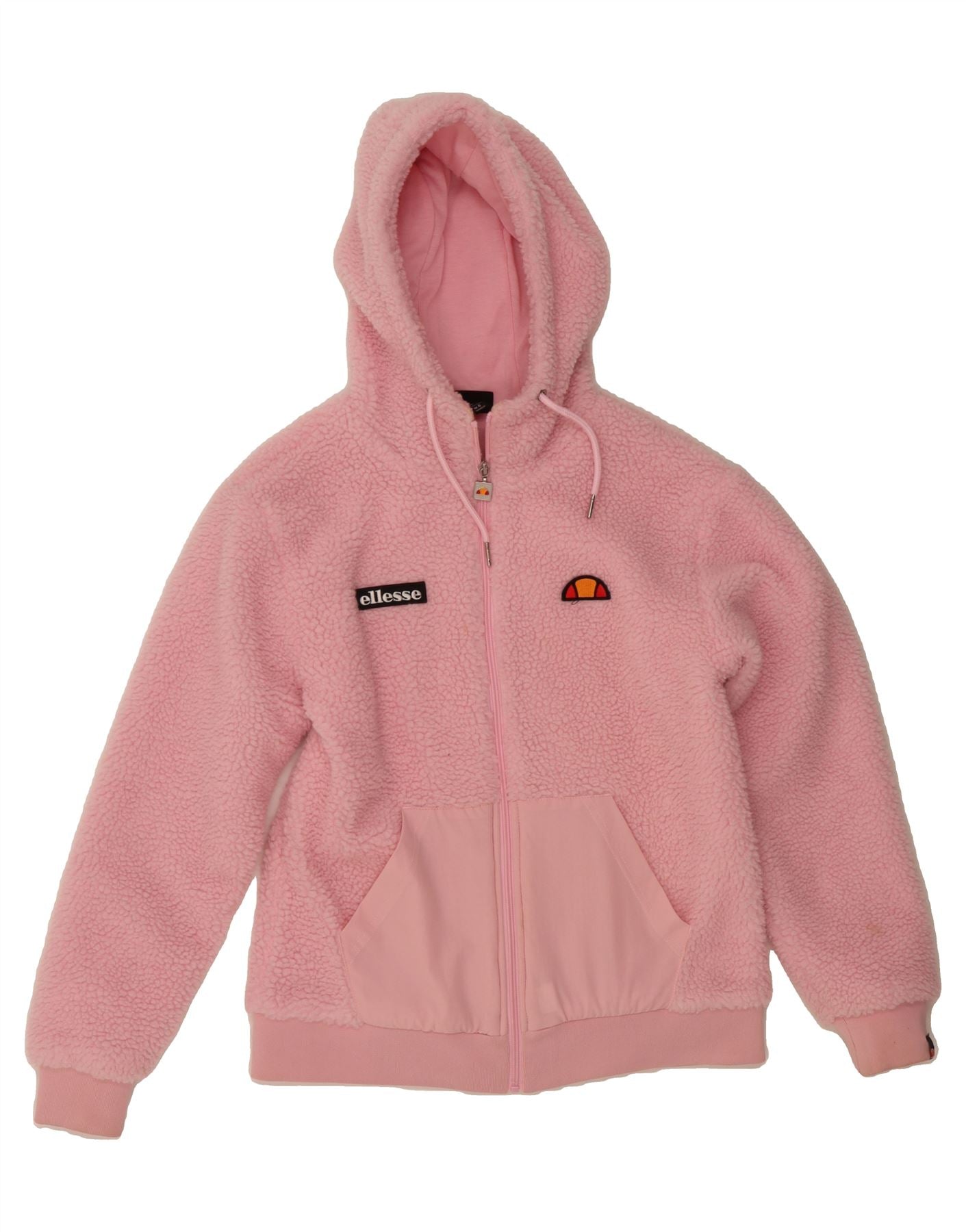 ELLESSE Womens Hooded Fleece Jacket UK XS Pink Polyester