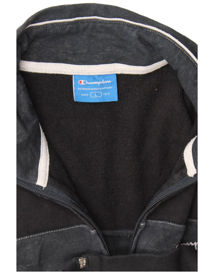 Champion Mens Tracksuit Top Jacket Large Black Colourblock