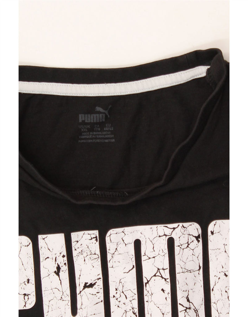 PUMA Mens Graphic T-Shirt Top 2XL Black Cotton Vintage Puma and Second-Hand Puma from Messina Hembry 