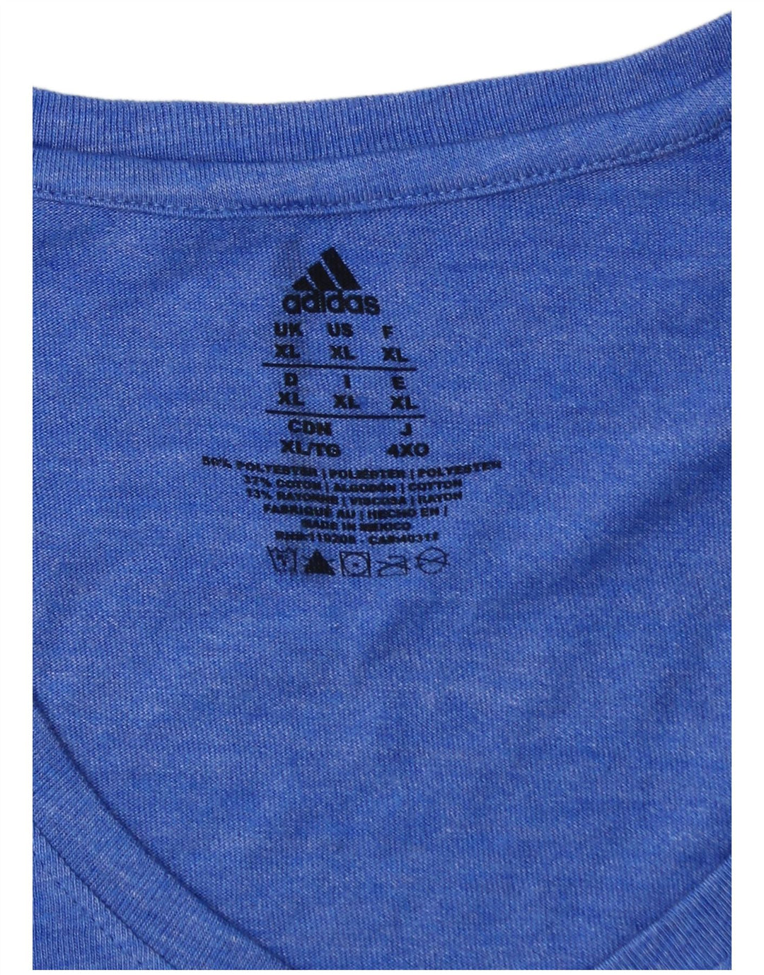 Adidas Womens T-Shirt Top UK 18 XL Blue Flecked Polyester