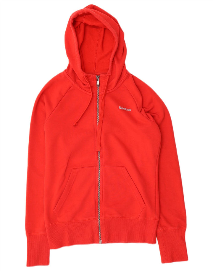 Reebok Womens Zip Hoodie Sweater UK 10 Small Red