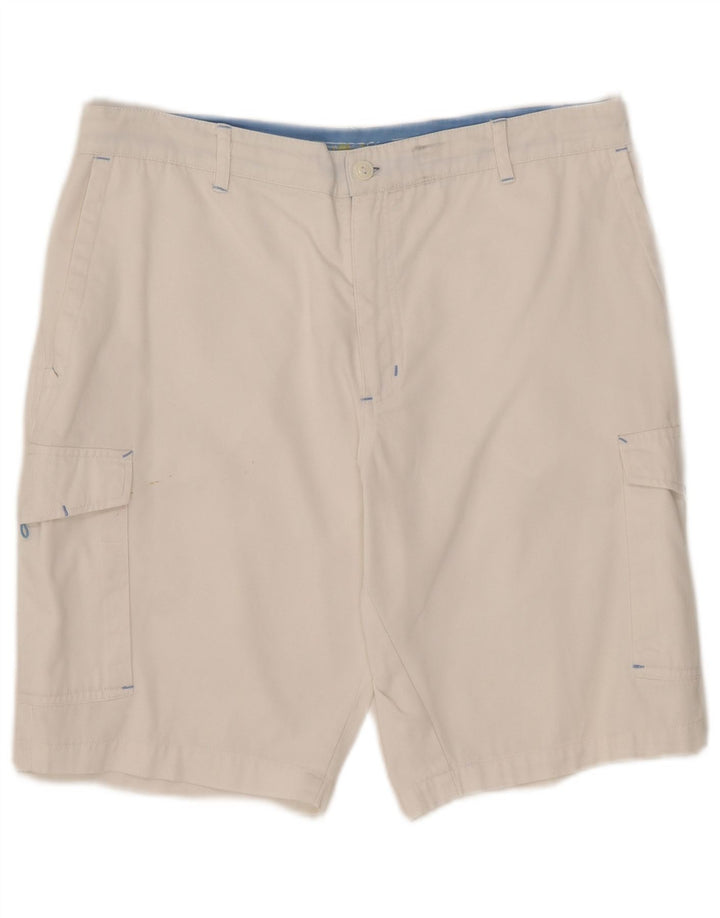 AST Mens Cargo Shorts W34 Large White Cotton
