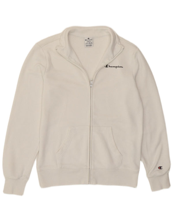Champion Womens Tracksuit Top Jacket UK 10 Small White Cotton