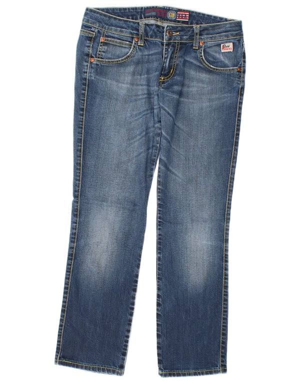 Roy Rogers Womens Low Waist Straight Jeans IT 42 Medium W30 L28 Blue Cotton