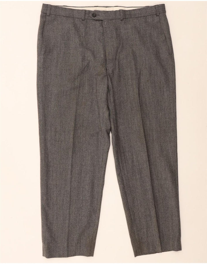 Marks & Spencer Mens St. Michael Straight Suit Trousers W40 L29 Grey Wool