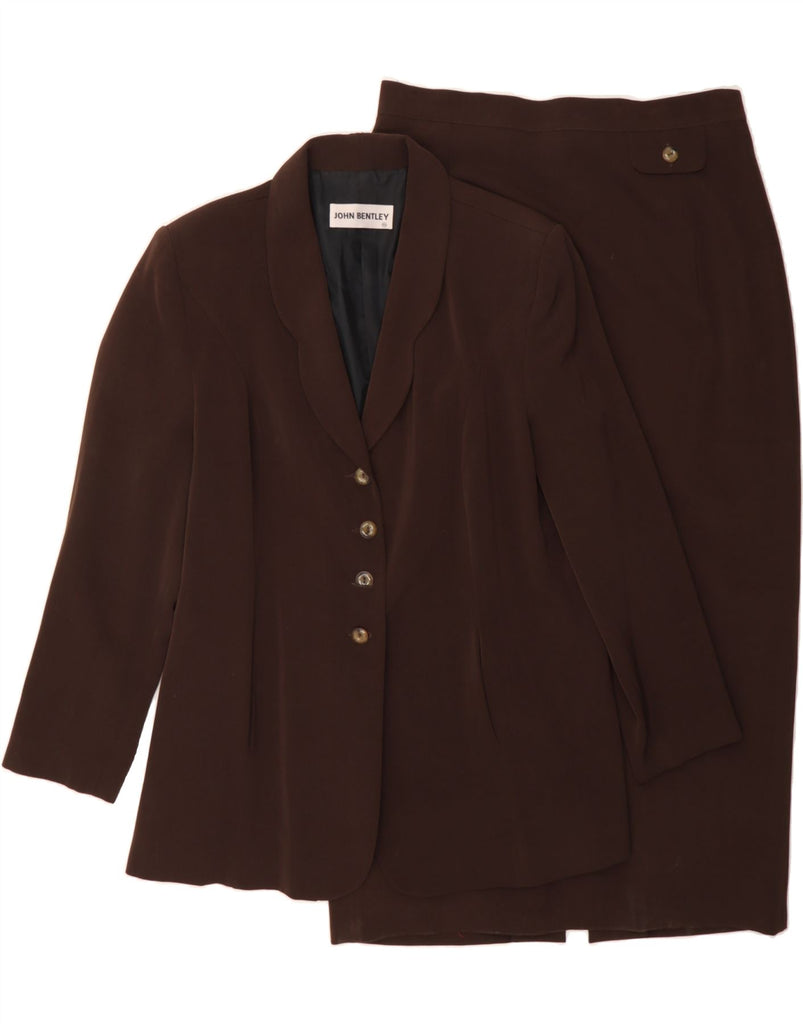 JOHN BENTLEY Womens 4 Button 2 Piece Skirt Set UK 16 Large W34  Brown Vintage John Bentley and Second-Hand John Bentley from Messina Hembry 