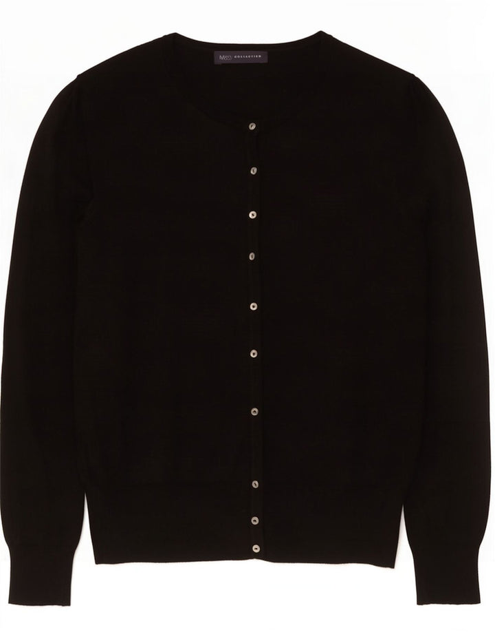 Marks & Spencer Womens Cardigan Sweater UK 10 Small Black Viscose