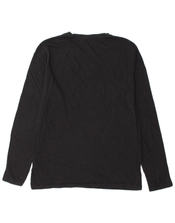 Jack & Jones Mens Graphic Top Long Sleeve Medium Black Cotton