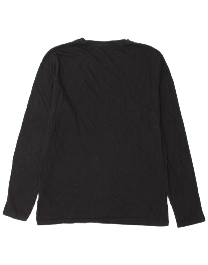 Jack & Jones Mens Graphic Top Long Sleeve Medium Black Cotton