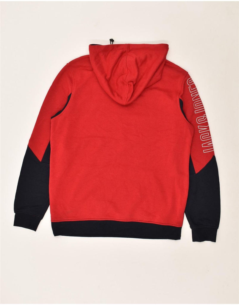 JACK & JONES Mens Graphic Zip Neck Hoodie Jumper Large Red Colourblock | Vintage Jack & Jones | Thrift | Second-Hand Jack & Jones | Used Clothing | Messina Hembry 