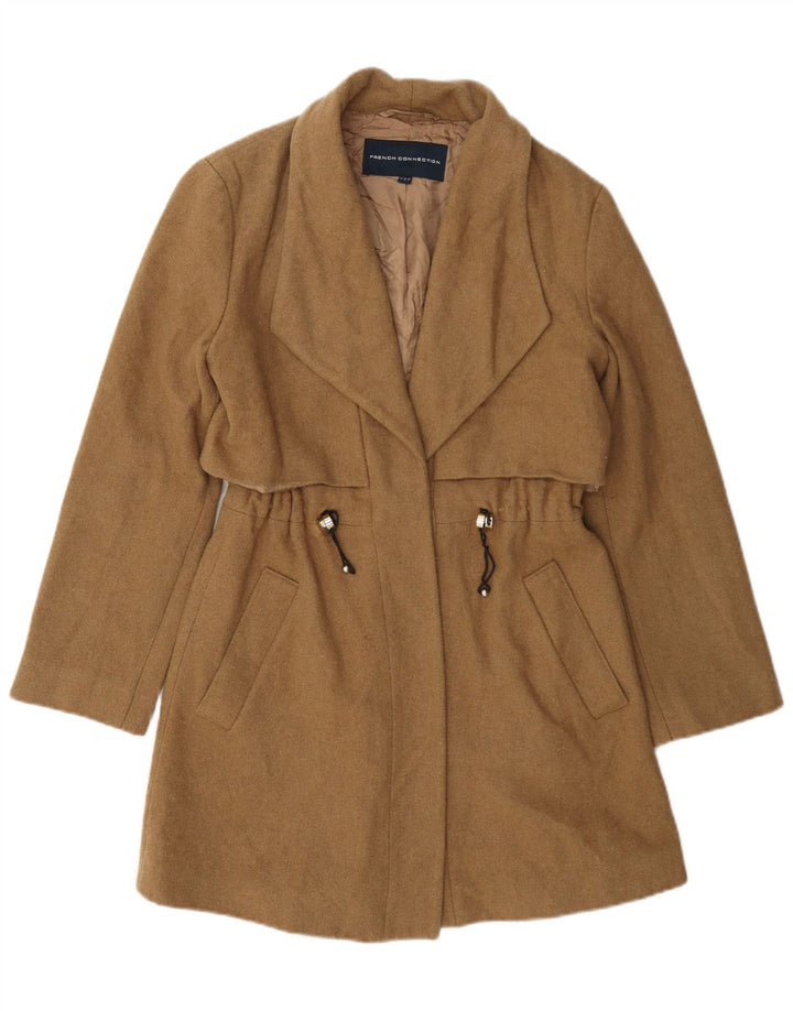French Connection Womens Overcoat UK 8 Small Beige Wool