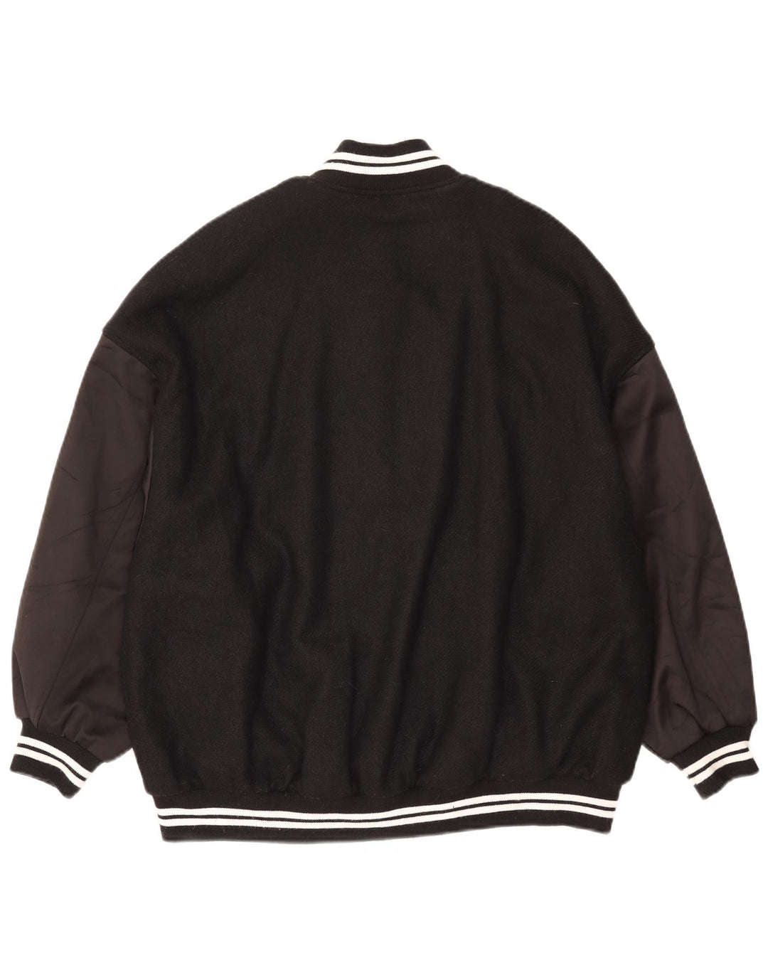 Zara Womens Oversized Varsity Jacket UK 10 Small Black Colourblock