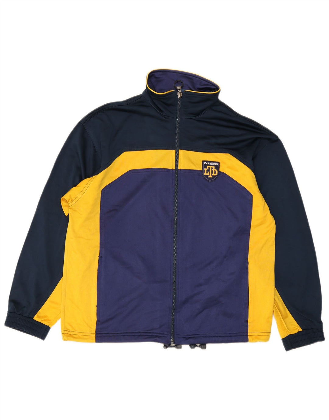Lotto Womens Tracksuit Top Jacket UK 22 3XL Navy Blue Colourblock Polyester