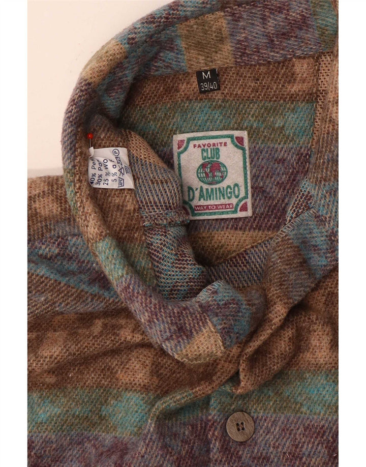 Club D'Amingo Mens Flannel Shirt Size 38/40 Medium Multicoloured Fair Isle