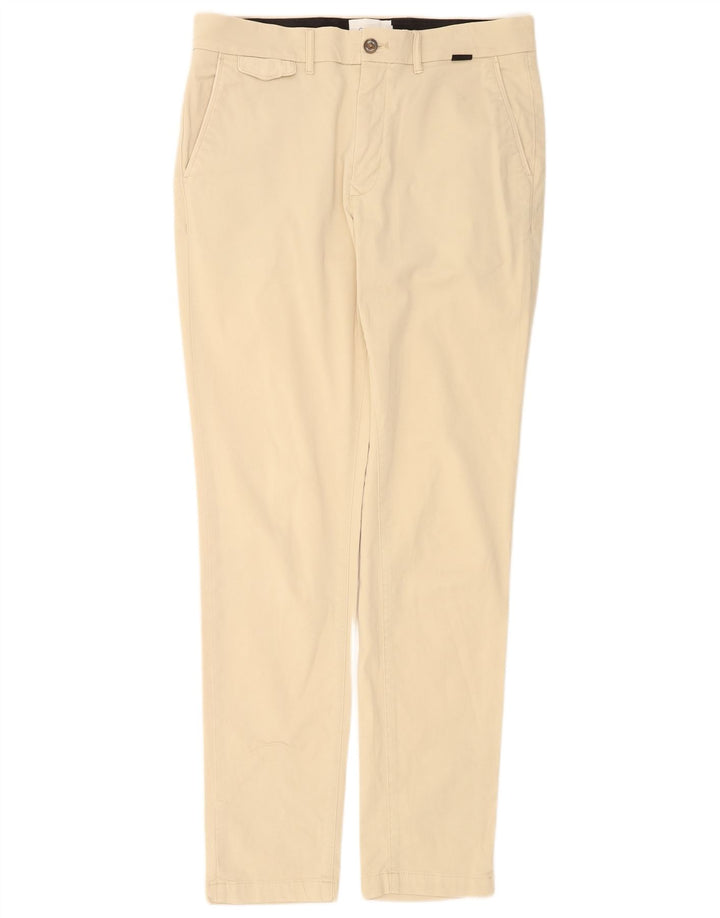 Calvin Klein Mens Slim Chino Trousers W31 L32 Beige