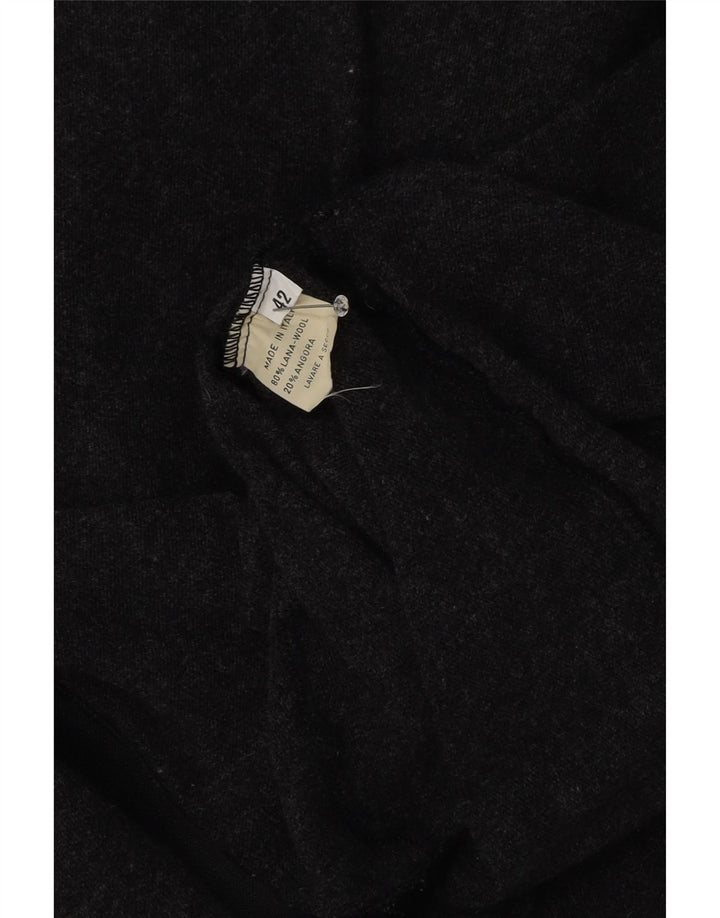 Vintage Womens Cardigan Sweater IT 42 Medium Grey Wool