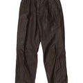 VINTAGE Womens Straight Leather Trousers W25 L29 Brown