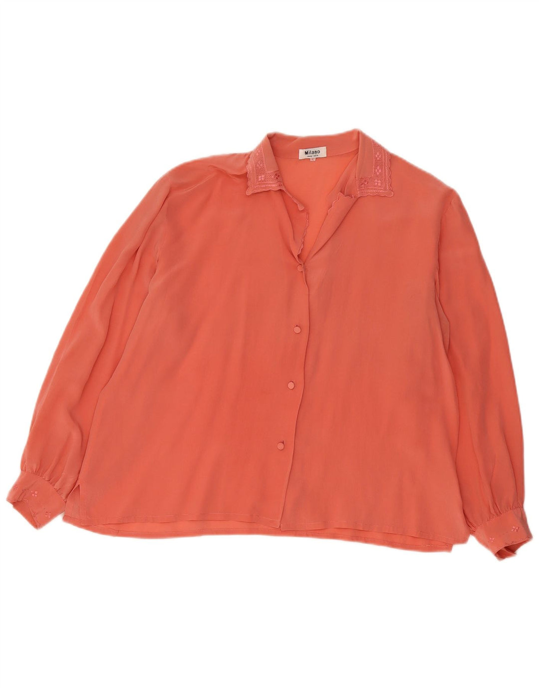 Vintage Womens Shirt Blouse EU 42 Large Pink Silk